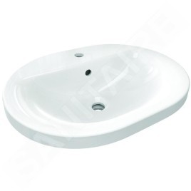 Ideal Standard Connect - Lavabo encastré, 550x430 mm, avec déversoir, 1 ouverture pour mitigeur, blanc E503901