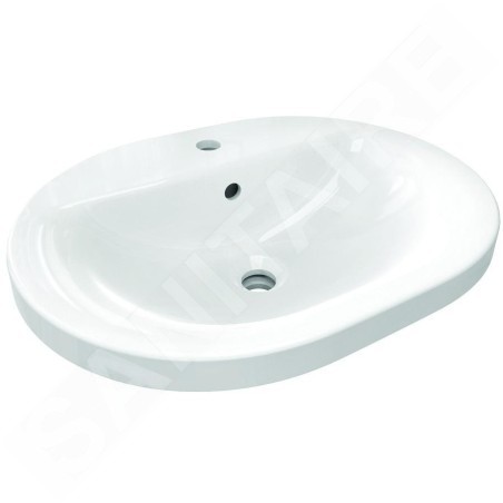 Ideal Standard Connect - Lavabo encastré, 550x430 mm, avec déversoir, 1 ouverture pour mitigeur, blanc E503901