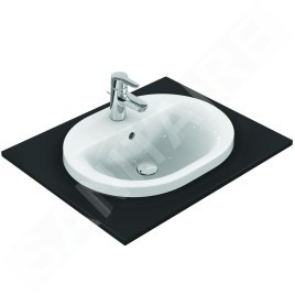 Ideal Standard Connect - Lavabo encastré, 550x430 mm, avec déversoir, 1 ouverture pour mitigeur, blanc E503901