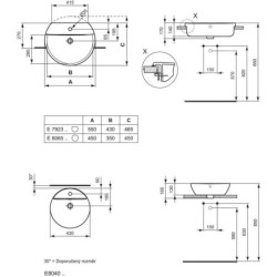 Ideal Standard Connect - Kit de fixation pour lavabo installé dans plaque E009567