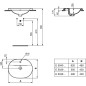 Ideal Standard Connect - Lavabo encastré 620x460 mm, avec déversoir, 1 ouverture pour mitigeur, blanc E504001