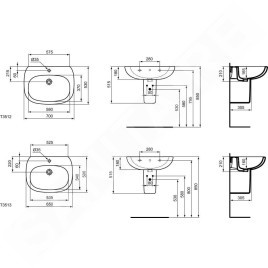 Ideal Standard Tesi - Cache-siphon 293 x 171 x 340 mm, blanc T351801