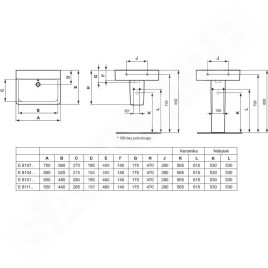 Ideal Standard Connect - Lavabo 600x155x460 mm, sans trou pour mitigeur, sans déversoir, avec Ideal Plus, blanc E8102MA