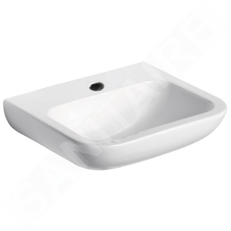 Ideal Standard Contour 21 - Lavabo 500x420 mm, sans ouverture pour mitigeur, avec déversoir, blanc S241201