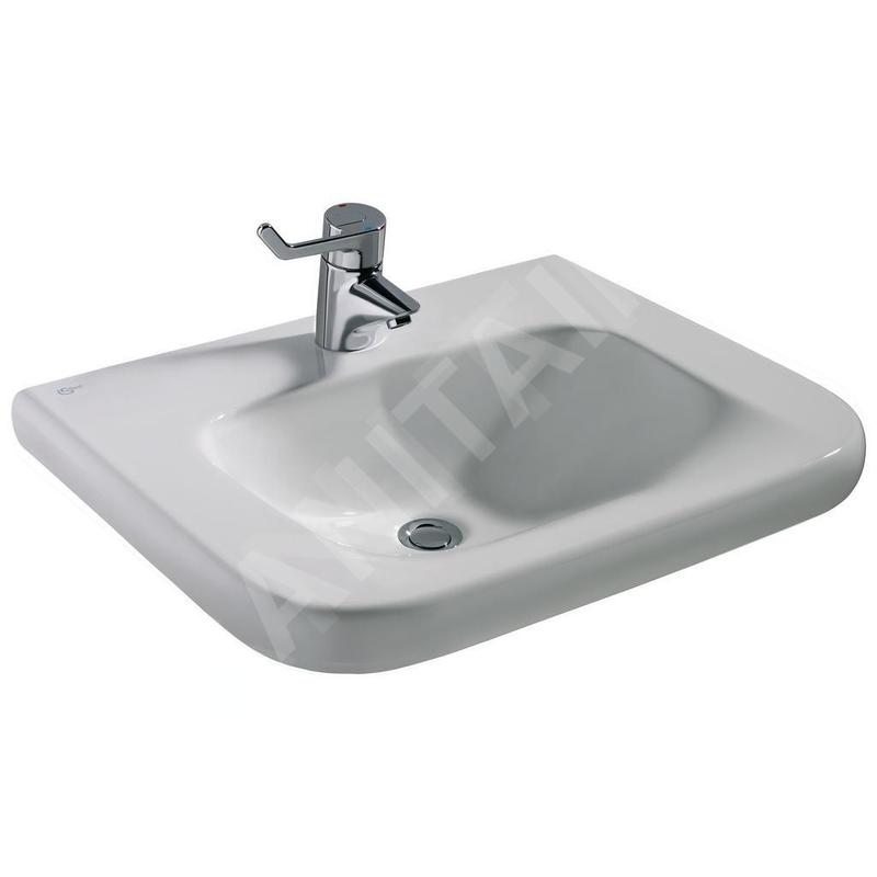 Ideal Standard Contour 21 - Lavabo adapté aux personnes à mobilité réduite 600x560 mm, 1 trou pour mitigeur, sans déversoir, Ideal Standard Contour 21 - Lavabo adapté aux personnes à mobilité réduite 600x560 mm, 1 trou pour mitigeur, sans déversoir,