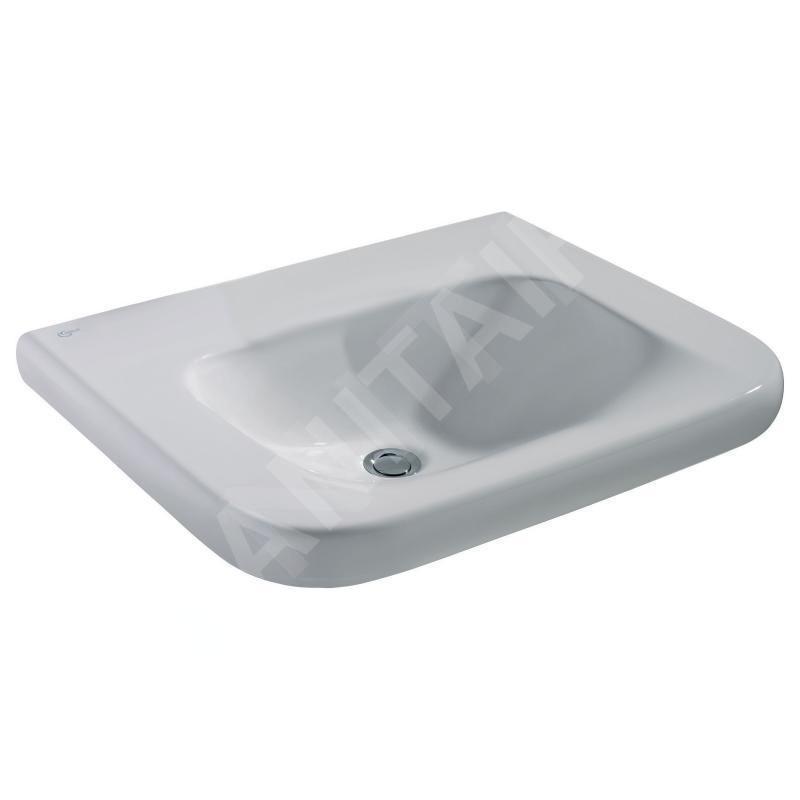 Ideal Standard Contour 21 - Lavabo adapté aux personnes à mobilité réduite 650x560 mm, sans trou pour mitigeur, sans déversoir, Ideal Standard Contour 21 - Lavabo adapté aux personnes à mobilité réduite 650x560 mm, sans trou pour mitigeur, sans déversoir,