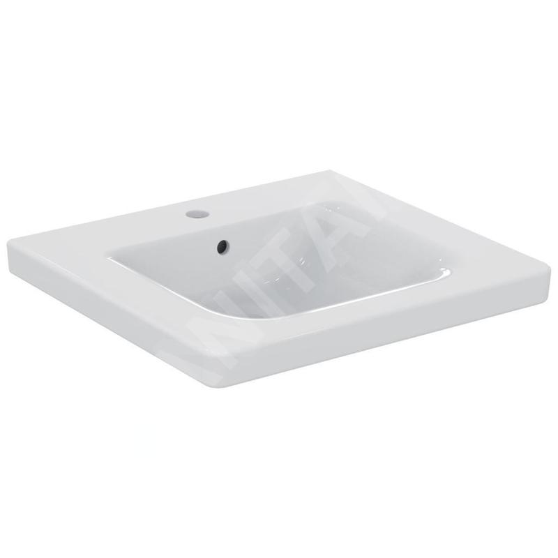 Ideal Standard Connect Freedom - Lavabo 600x560 mm, 1 ouverture pour mitigeur, avec Ideal Plus, blanc E5482MA Ideal Standard Connect Freedom - Lavabo 600x560 mm, 1 ouverture pour mitigeur, avec Ideal Plus, blanc E5482MA