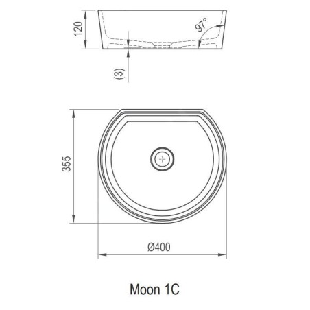 Ravak Moon - Vasque à poser, 400x355 mm, blanc XJN01300001