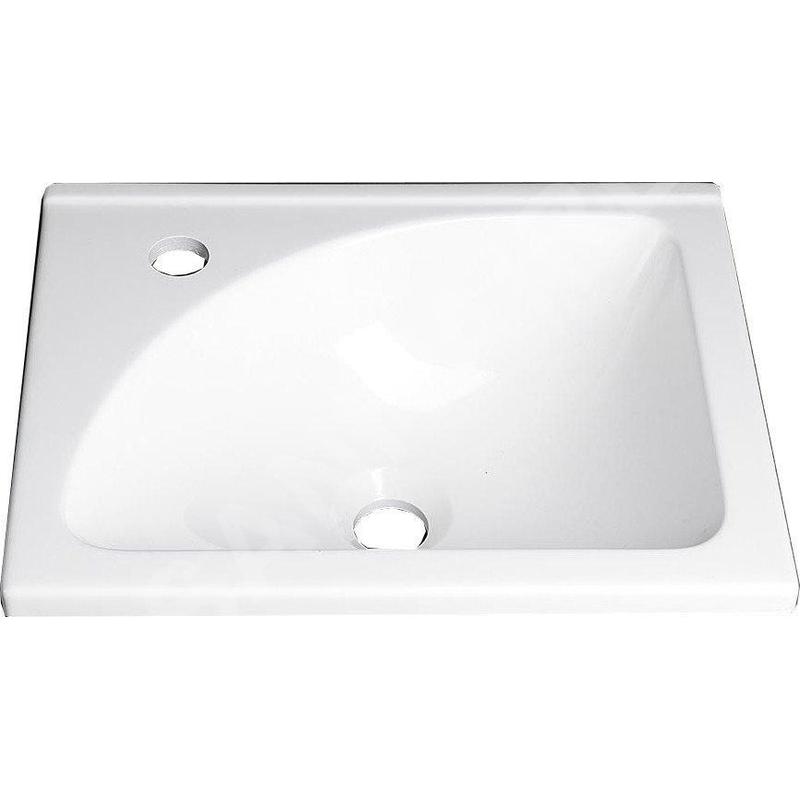 Aqualine Zoja - Meuble lavabo 400x320 mm, sans trop-plein, trou pour robinet à gauche, blanc LM408 Aqualine Zoja - Meuble lavabo 400x320 mm, sans trop-plein, trou pour robinet à gauche, blanc LM408