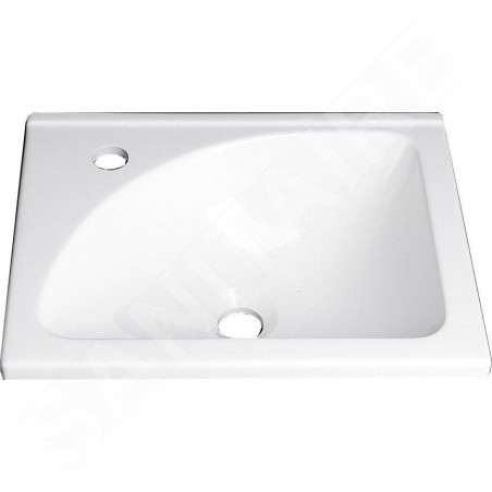 Aqualine Zoja - Meuble lavabo 400x320 mm, sans trop-plein, trou pour robinet à gauche, blanc LM408