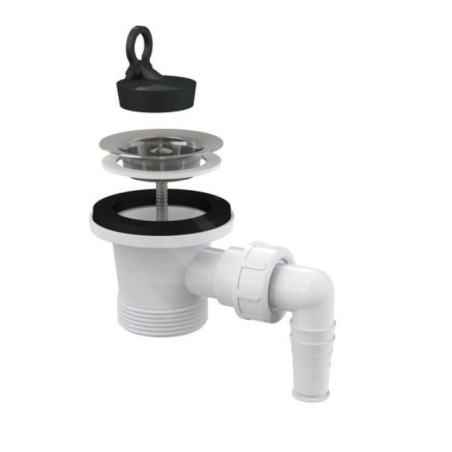 Alcadrain Accessoires - Sortie de bassin 6/4" avec raccordement, grille en acier inoxydable A31P