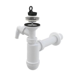 Alcadrain Siphons - Siphon de lavabo avec raccord, diamètre 40 mm, grille en acier inoxydable DN63 A41P