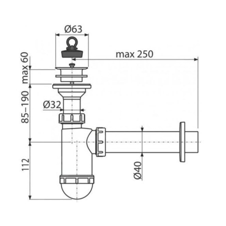 Alcadrain Siphons - Siphon de lavabo, blanc A42