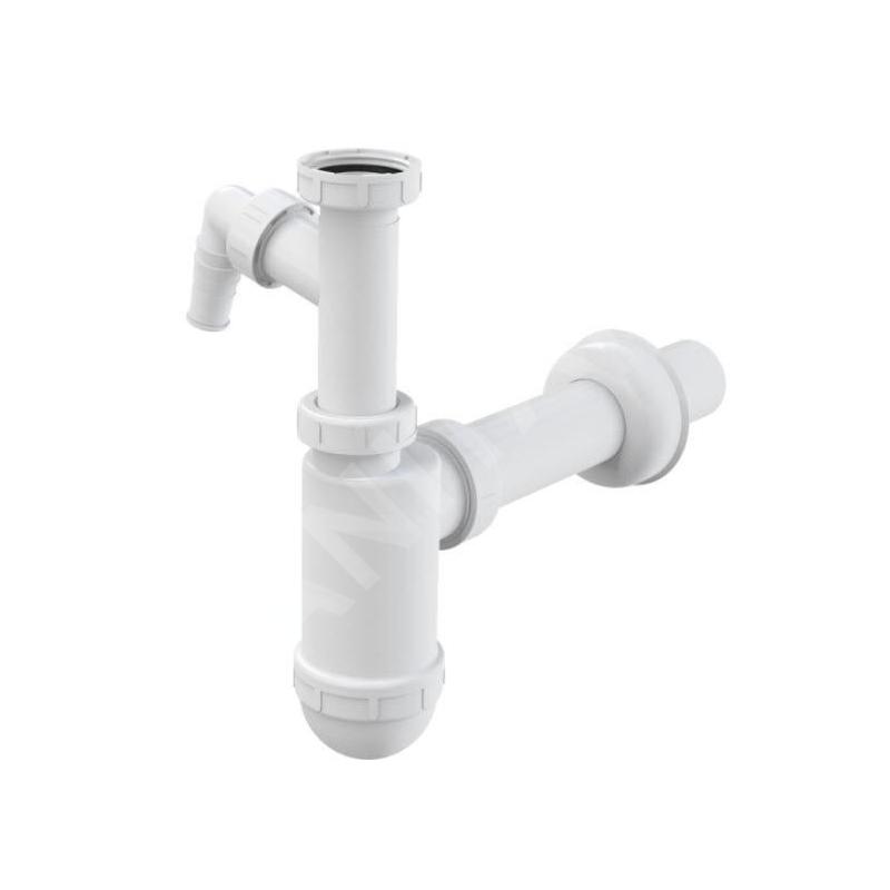 Alcadrain Siphons - Siphon de lavabo diamètre 40 mm avec écrou de trop-plein et raccord A43P Alcadrain Siphons - Siphon de lavabo diamètre 40 mm avec écrou de trop-plein et raccord A43P