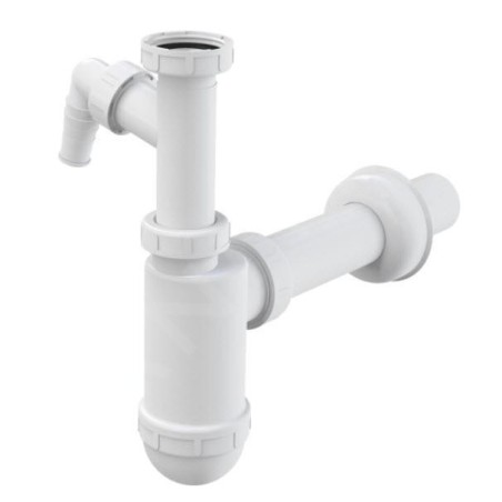 Alcadrain Siphons - Siphon de lavabo diamètre 40 mm avec écrou de trop-plein et raccord A43P