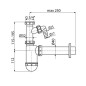 Alcadrain Siphons - Siphon de lavabo diamètre 40 mm avec écrou de trop-plein et raccord A43P Alcadrain Siphons - Siphon de lavabo diamètre 40 mm avec écrou de trop-plein et raccord A43P