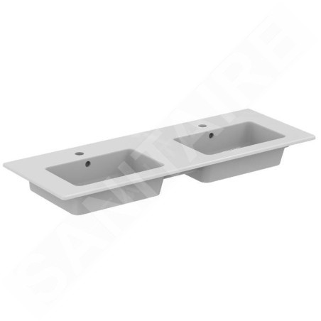 Ideal Standard Tempo - Double vasque, 1215x450 mm, avec trop-plein, blanc E053401