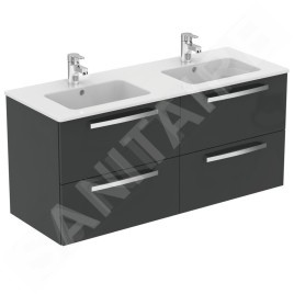 Ideal Standard Tempo - Double vasque, 1215x450 mm, avec trop-plein, blanc E053401