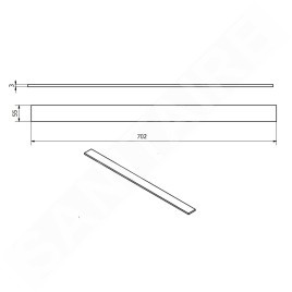 I-Drain Liquid - Grille pour bac à douche liquide, longueur 70 cm, chocolat EDRO.C.0700