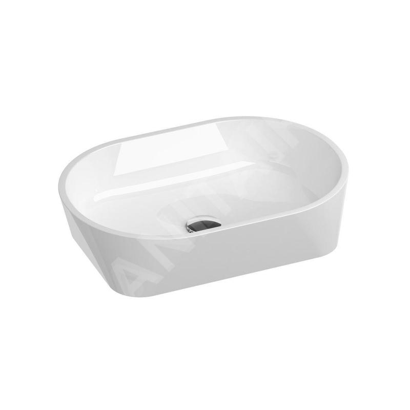 Ravak Solo - Lavabo sur plan, 580x400 mm, sans trop-plein, blanc XJX01358000 Ravak Solo - Lavabo sur plan, 580x400 mm, sans trop-plein, blanc XJX01358000