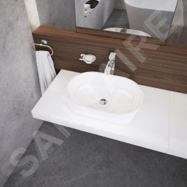 Ravak Solo - Lavabo sur plan, 580x400 mm, sans trop-plein, blanc XJX01358000