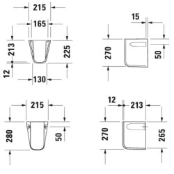 Duravit D-Code - Cache-siphon pour lavabo 070545, blanc alpin 08571700002