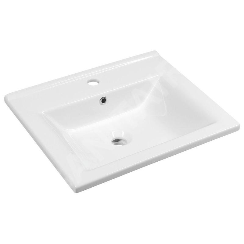 Aqualine Zuno - Lavabo 550x455 mm, avec 1 point d'amorçage, blanc 9055 Aqualine Zuno - Lavabo 550x455 mm, avec 1 point d'amorçage, blanc 9055