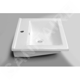 Aqualine Zuno - Lavabo 550x455 mm, avec 1 point d'amorçage, blanc 9055