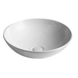 Sapho Lavabos - Lavabo Dimp, diamètre 460 mm, sans trou pour robinet, blanc WH060