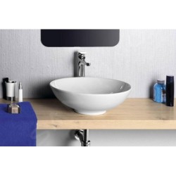Sapho Lavabos - Lavabo Dimp, diamètre 460 mm, sans trou pour robinet, blanc WH060