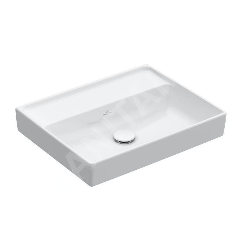 Villeroy & Boch Collaro - Lavabo 550x440 mm, sans trop-plein, sans trou de robinetterie, CeramicPlus, blanc alpin 4A3358R1 Villeroy & Boch Collaro - Lavabo 550x440 mm, sans trop-plein, sans trou de robinetterie, CeramicPlus, blanc alpin 4A3358R1