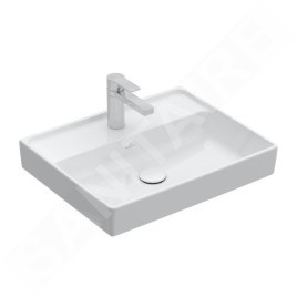 Villeroy & Boch Collaro - Lavabo 550x440 mm, sans trop-plein, trou de robinetterie, CeramicPlus, Stone White 4A3356RW