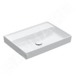 Villeroy & Boch Collaro - Lavabo 650x470 mm, sans trop-plein, sans trou de robinetterie, CeramicPlus, Stone White 4A3368RW