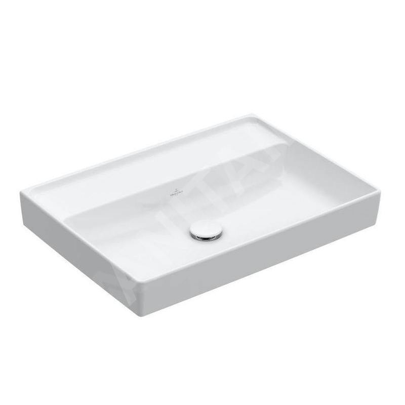 Villeroy & Boch Collaro - Lavabo 650x470 mm, sans trop-plein, sans trou de robinetterie, CeramicPlus, Stone White 4A3368RW Villeroy & Boch Collaro - Lavabo 650x470 mm, sans trop-plein, sans trou de robinetterie, CeramicPlus, Stone White 4A3368RW