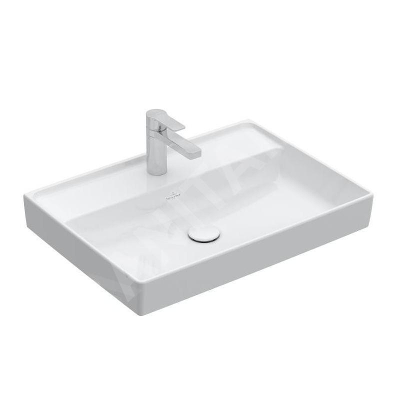 Villeroy & Boch Collaro - Lavabo 650x470 mm, sans trop-plein, trou de robinetterie, CeramicPlus, blanc alpin 4A3366R1 Villeroy & Boch Collaro - Lavabo 650x470 mm, sans trop-plein, trou de robinetterie, CeramicPlus, blanc alpin 4A3366R1