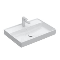 Villeroy & Boch Collaro - Lavabo 650x470 mm, sans trop-plein, trou de robinetterie, CeramicPlus, Stone White 4A3366RW