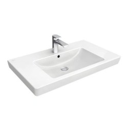 Villeroy & Boch Subway 2.0 - Lavabo 800x470 mm, avec trop-plein, trou de robinetterie, blanc alpin 71758G01