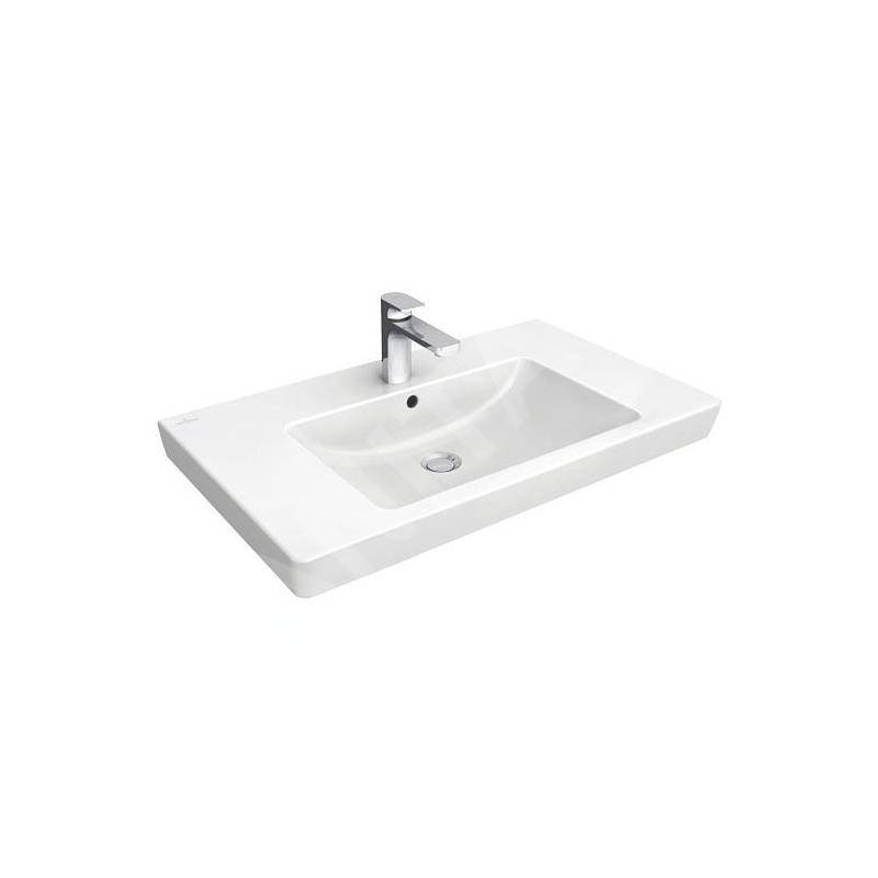 Villeroy & Boch Subway 2.0 - Lavabo 800x470 mm, avec trop-plein, trou de robinetterie, blanc alpin 71758G01 Villeroy & Boch Subway 2.0 - Lavabo 800x470 mm, avec trop-plein, trou de robinetterie, blanc alpin 71758G01