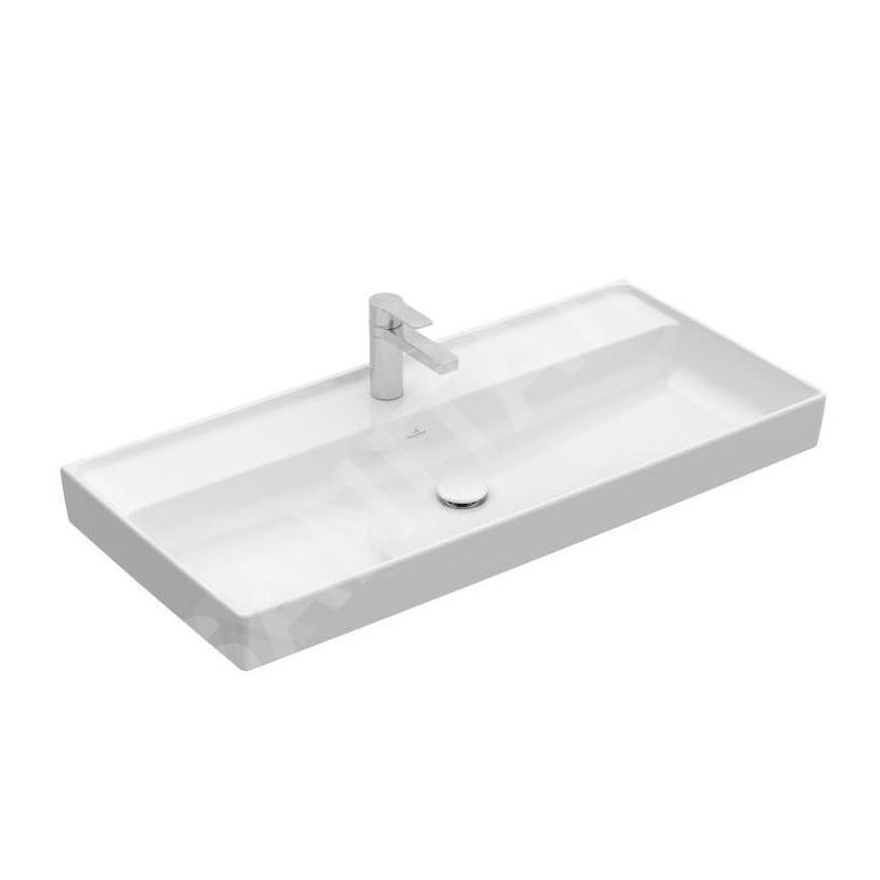 Villeroy & Boch Collaro - Meuble lavabo 1000x470 mm, sans trop-plein, trou de robinetterie, CeramicPlus, Stone White 4A33A2RW Villeroy & Boch Collaro - Meuble lavabo 1000x470 mm, sans trop-plein, trou de robinetterie, CeramicPlus, Stone White 4A33A2RW