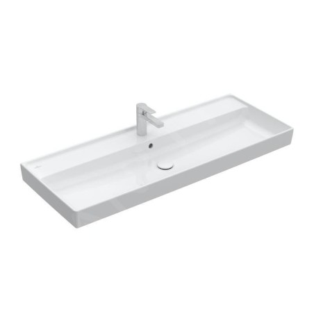 Villeroy & Boch Collaro - Meuble lavabo 1200x470 mm, avec trop-plein, trou de robinetterie, CeramicPlus, Stone White 4A33C5RW
