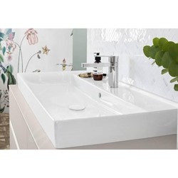 Villeroy & Boch Collaro - Meuble lavabo 1200x470 mm, avec trop-plein, trou de robinetterie, CeramicPlus, Stone White 4A33C5RW