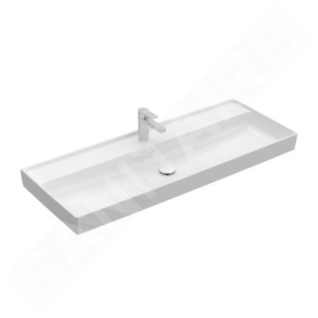 Villeroy & Boch Collaro - Meuble lavabo 1200x470 mm, sans trop-plein, trou de robinetterie, CeramicPlus, Stone White 4A33C2RW