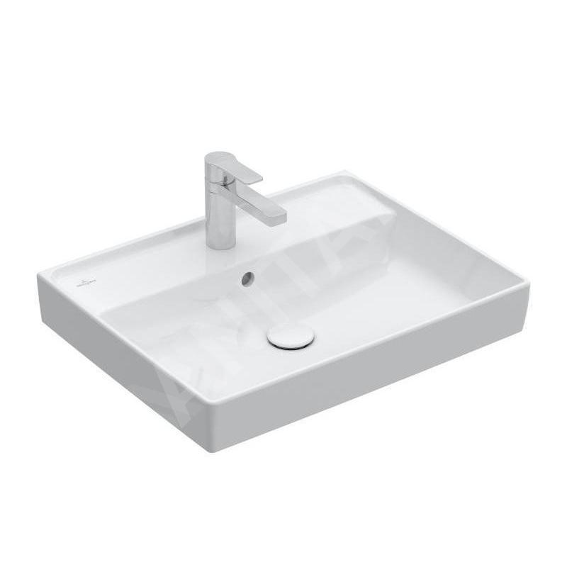 Villeroy & Boch Collaro - Meuble lavabo 600x470 mm, avec trop-plein, trou de robinetterie, CeramicPlus, Stone White 4A336GRW Villeroy & Boch Collaro - Meuble lavabo 600x470 mm, avec trop-plein, trou de robinetterie, CeramicPlus, Stone White 4A336GRW