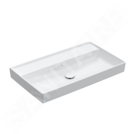 Villeroy & Boch Collaro - Meuble lavabo 800x470 mm, sans trop-plein, sans trou de robinetterie, CeramicPlus, Stone White