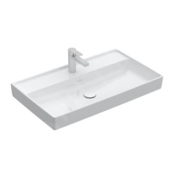 Villeroy & Boch Collaro - Meuble lavabo 800x470 mm, sans trop-plein, trou de robinetterie, CeramicPlus, blanc alpin 4A3381R1