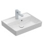Villeroy & Boch Collaro - Lave-mains 500x400 mm, avec trop-plein, un trou de robinetterie, CeramicPlus, Stone White 433450RW