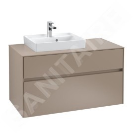 Villeroy & Boch Collaro - Meuble lave-mains 500x400 mm, avec trop-plein, un trou de robinetterie, blanc alpin 43345G01