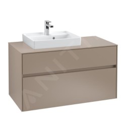 Villeroy & Boch Collaro - Meuble lave-mains 500x400 mm, avec trop-plein, un trou de robinetterie, CeramicPlus, blanc alpin