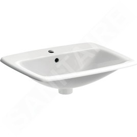 Geberit Selnova Square - Lavabo 550x450 mm, avec un trou de robinetterie, avec trop-plein, blanc 500.306.01.1