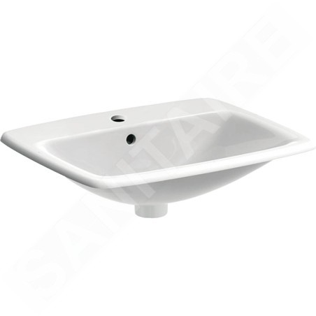 Geberit Selnova Square - Lavabo 550x450 mm, avec un trou de robinetterie, avec trop-plein, blanc 500.306.01.1